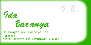 ida baranya business card